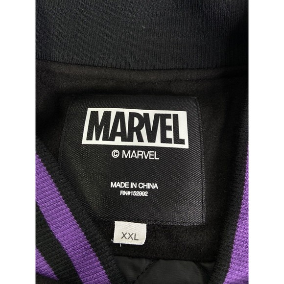 Marvel Black Panther Logo Letterman Varsity Jacket Wakanda Official Mens 2XL - Picture 6 of 13